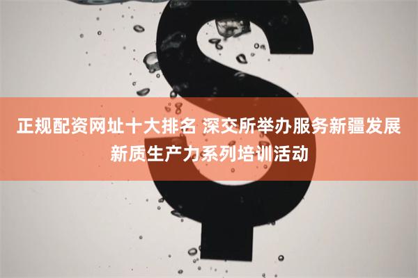 正规配资网址十大排名 深交所举办服务新疆发展新质生产力系列培训活动