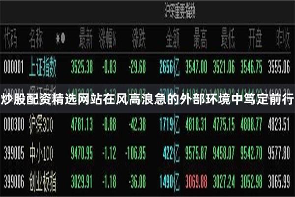 炒股配资精选网站在风高浪急的外部环境中笃定前行